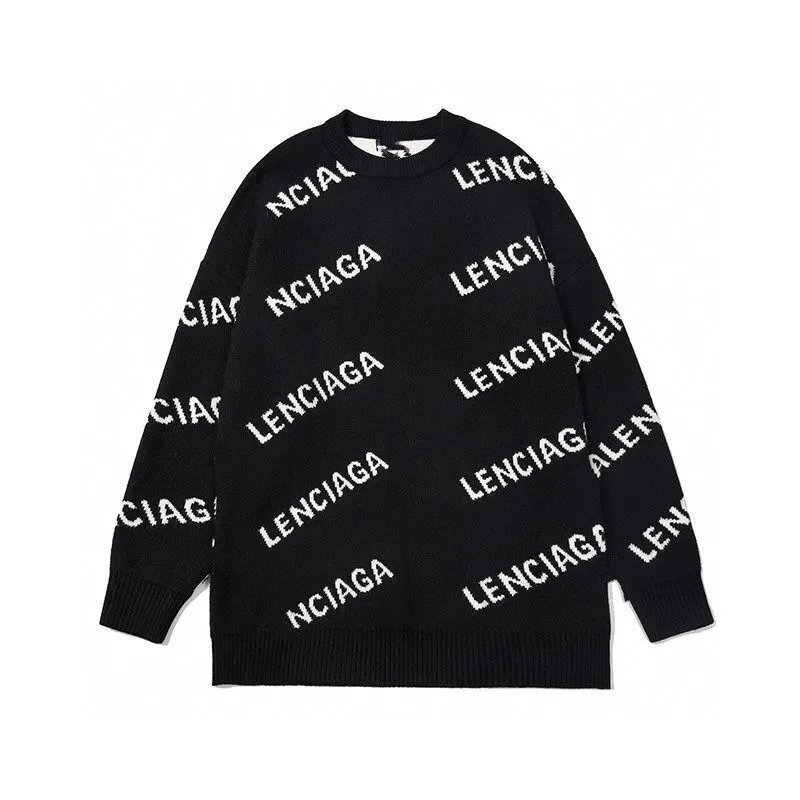 Balenciaga All-Over Lettering Knit Sweater - rep koszule