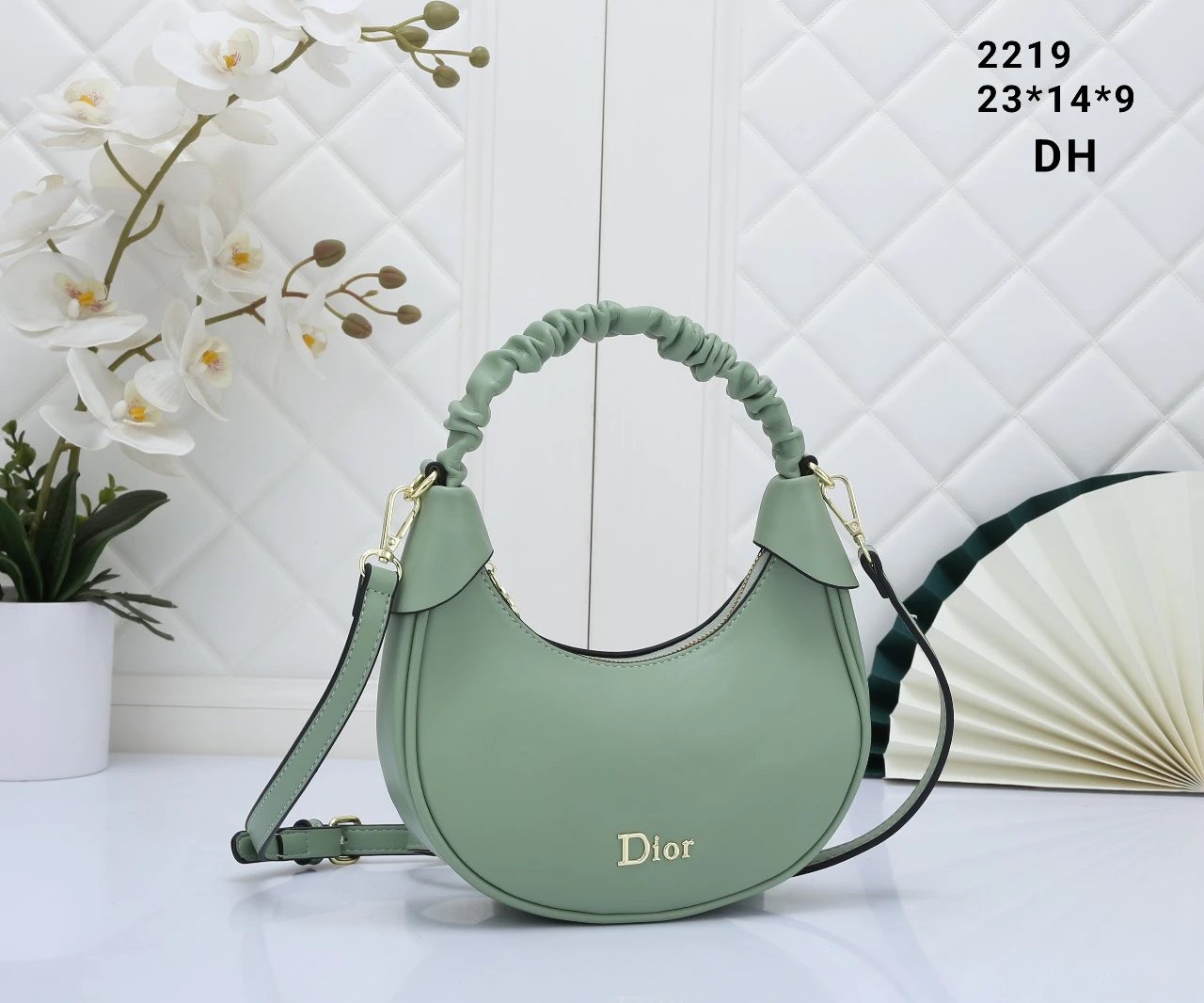 Dior khaki leather flap dual-use shoulder crossbody bag - rep Dior